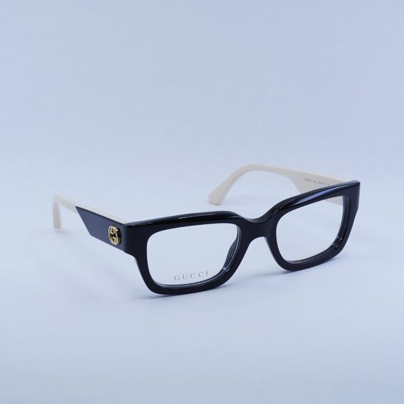 🕶️ New Gucci GG1666O 005 Eyeglasses - Black with Ivory Frame - Picture 9 of 11
